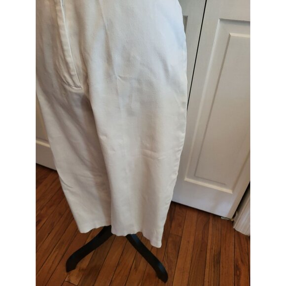 Coldwater Creek Ivory Wide Leg Capri Pants sz 12 Minimal Coastal Old Money - Picture 4 of 6